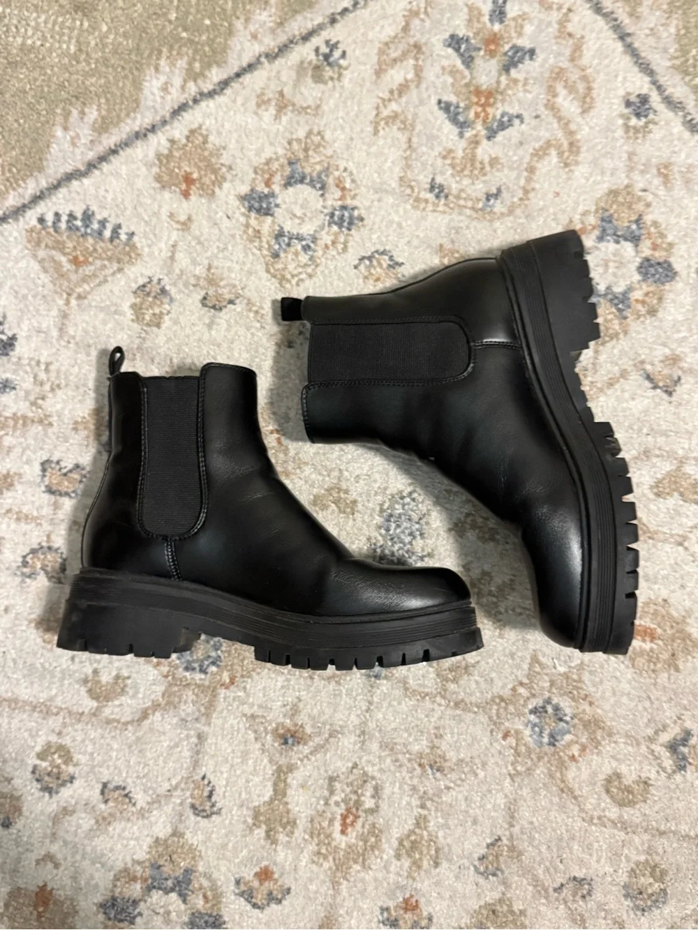 Marc Fisher | Black Peddler Lug Sole Ankle Boots
